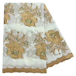 High Quality 100% Cotton Fabric Rayon Cotton Thread Eembroidered Scarf African Women Hijab Muslim Scarf Dubai Excellent Style