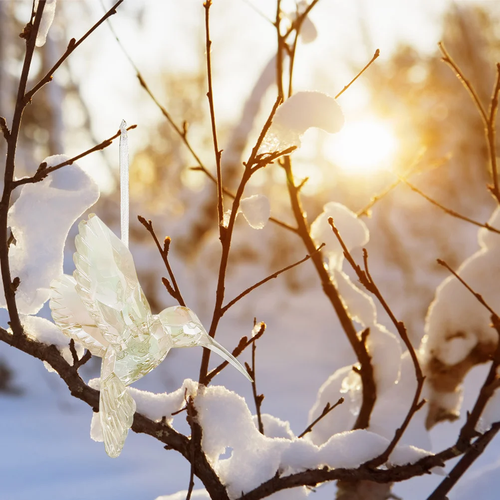 

3Pcs Clear Acrylic Hummingbird Ornaments Creative Indoor Outdoor Hanging Decor Hummingbird Ornament Hanging Bird Ornament