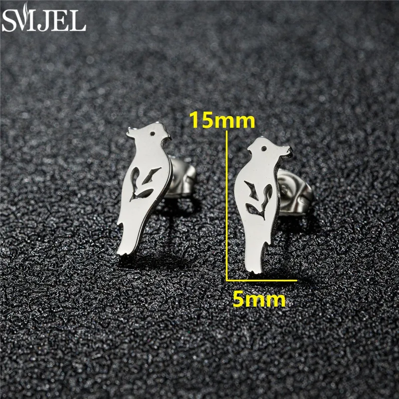 الأزياء الذهبي الفولاذ المقاوم للصدأ الحيوان الأقراط للنساء لطيف البطريق القرش القط الأغنام قرط الاذن المرصع المجوهرات اليومية صديق الهدايا