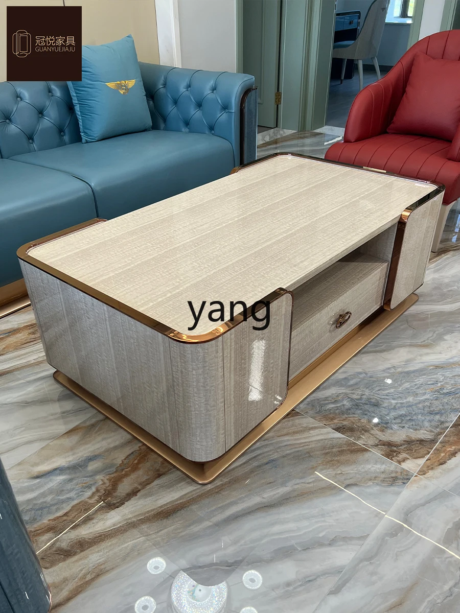 LMM Modern High-End Villa Living Room Long End Table Large and Small Apartment Type Model Room Hong Kong Style Furniture