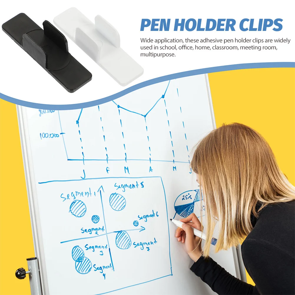 Portapenne da 10 pezzi Design autoadesivo per lavagna Lavagna Bacheca Materiale ABS portatile