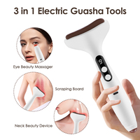 3 in 1 Electric Eye Massager 9 Gears Heating Vibration Guasha Bian Stone Scraping Tool Face Neck Back Massage Beauty Device Eyes
