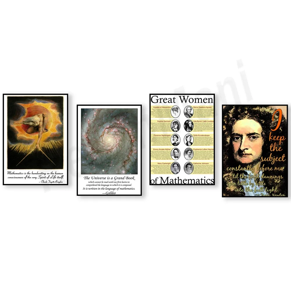 Mathematics is the language of the universe, mathematics is the spirit of life handwriting inspirational classroom poster