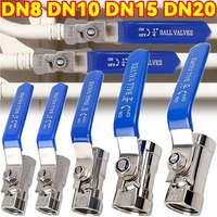 304 Stainless Steel Ball Valves DN8 DN10 DN15 DN20 Rust Proof Simple Easy Install Use Threaded Connection Water Supply Pipe Fit