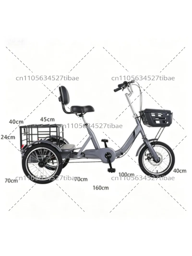 Senior Electric Tricycle Pedal Assist Mobility Scooter Lightweight Foldable for Outdoor Use