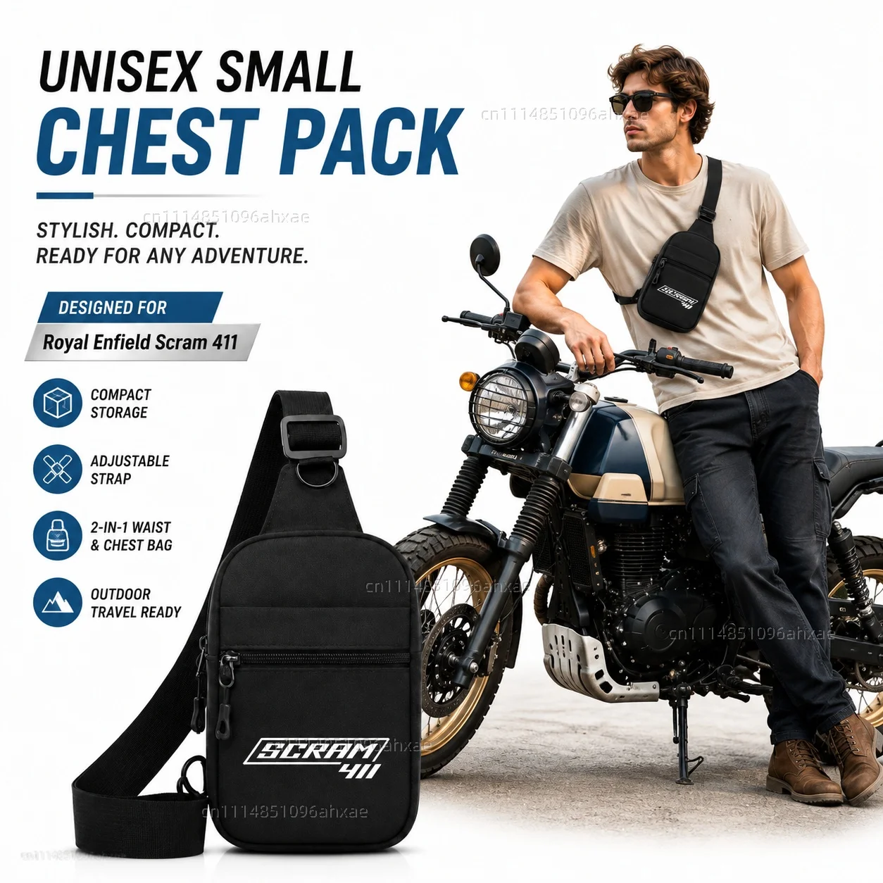 Motorcycle 2In1 Multi-functional Waist Bag Chest Bag Outdoor Travel Bag Waterproof Riding For Royal Enfield Scram 411 2022-2026