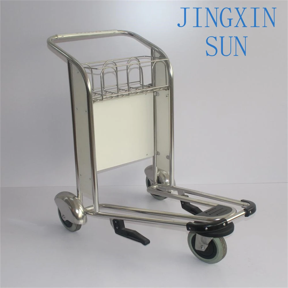 Multi-model 3-wheel airport luggage trolley Stainless steel airport trolley