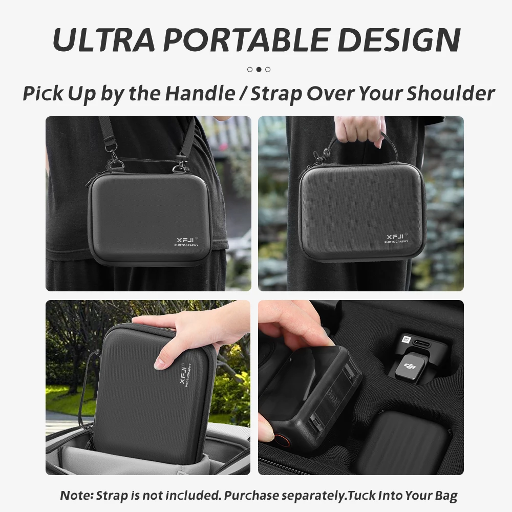 Xfji saco de armazenamento caso couro do plutônio resistente a quedas bolsa dura para dji nano vlog combo acessórios da câmera