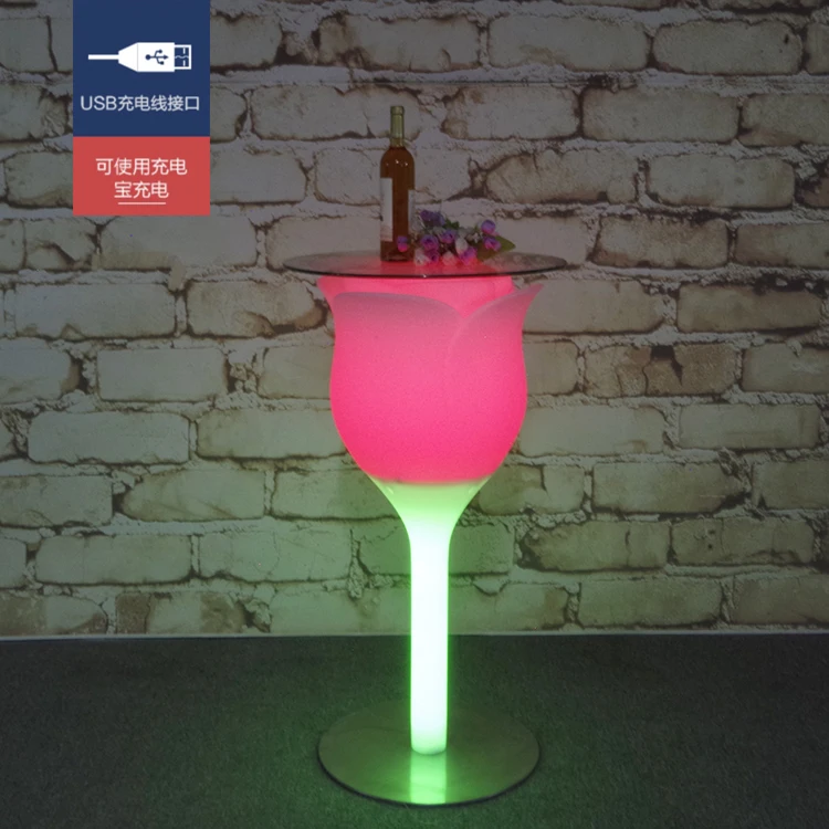 Beleuchteter Cocktailtisch, wiederaufladbarer LED-Lichtbartisch