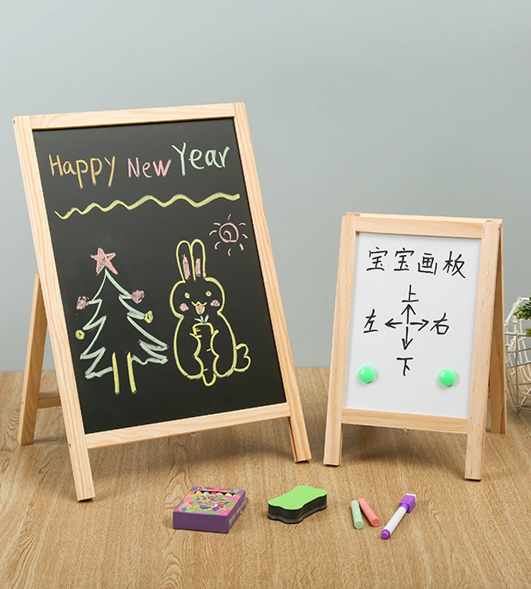 

Mini commercial wooden stall dedicated writing board, children's home painting bracket, advertising board, message board