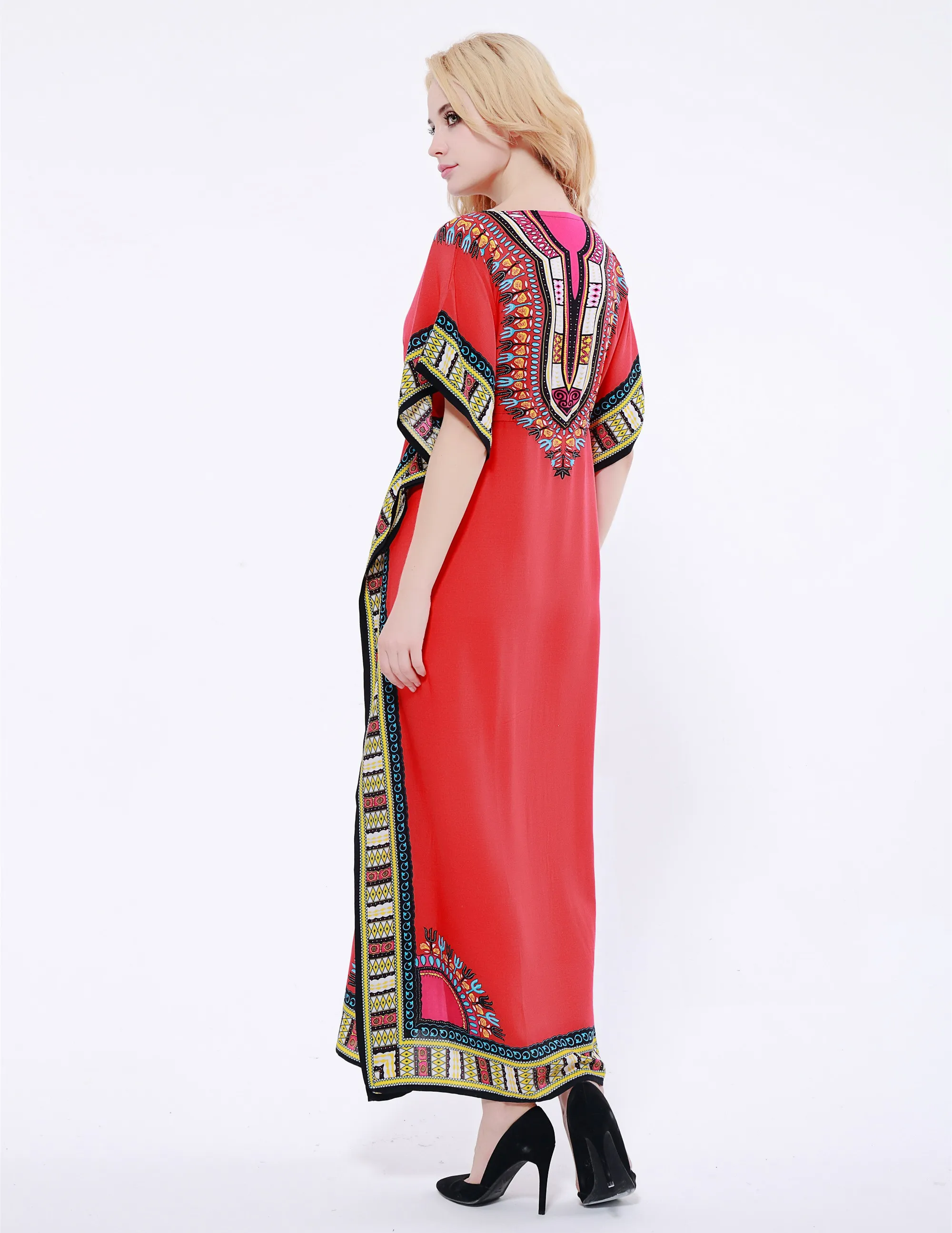 Pretty Summer Dress Contrast Color Comfortable Dress LONG Length Women Dress New Women Indie Folk Dashiki Fashion Traditional