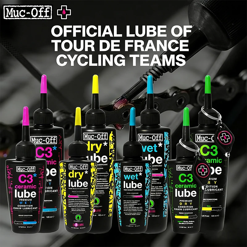 

Muc-Off Bicycle Chain Lube 50ML Wet Dry All Weather Wax Formula Smooth Shifting Reduces Friction Road Bike Lubricant