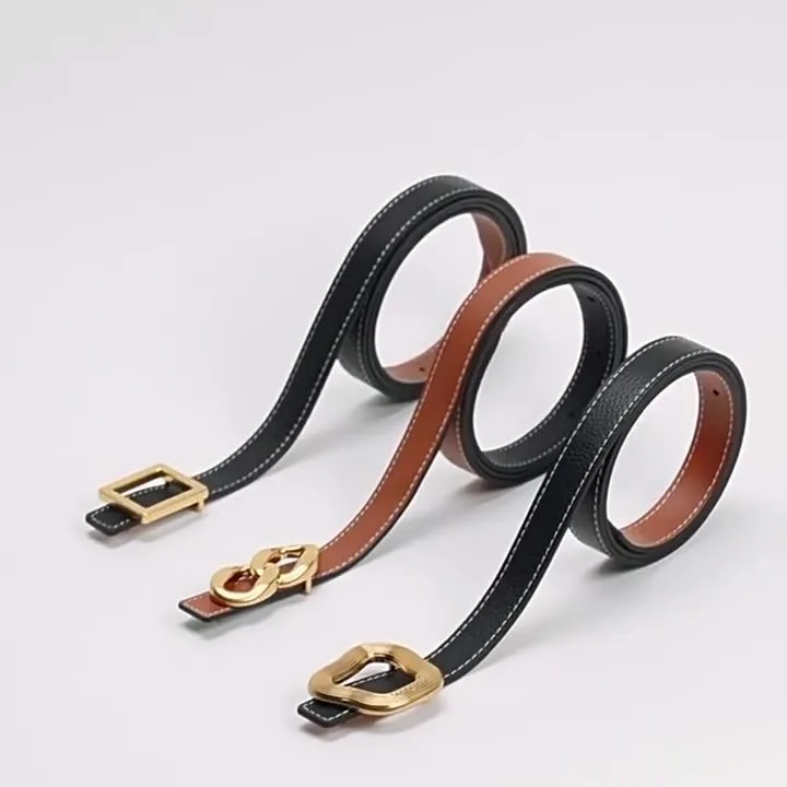 

Брендовые качественные двусторонние тонкие пояса из натуральной коровьей кожи для женщин, поясные ремни из воловьей кожи с медным покрытием, джинсы Ceinture Femme