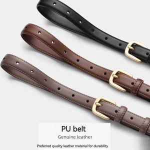 Simple black jeans belt for ladies, female belt, Korean version of senior tide sense, fashion ins war trouser belt 8 Main Sales Gift for 90 Years Lady - №5