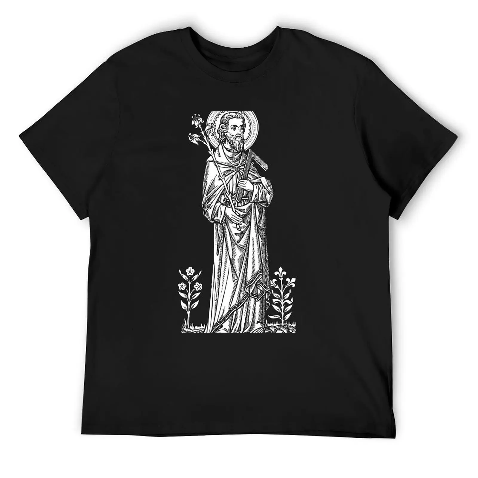 St. Joseph - blue bkg T-Shirt oversized customizeds mens tall t shirts