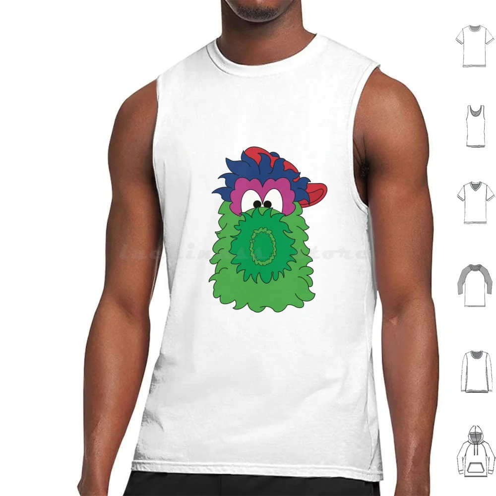 Phanatic Mascot Tank Tops Print Cotton Philadelphia Philly Phanatic Baseball Trea Turner Team Baseball Season Baseball