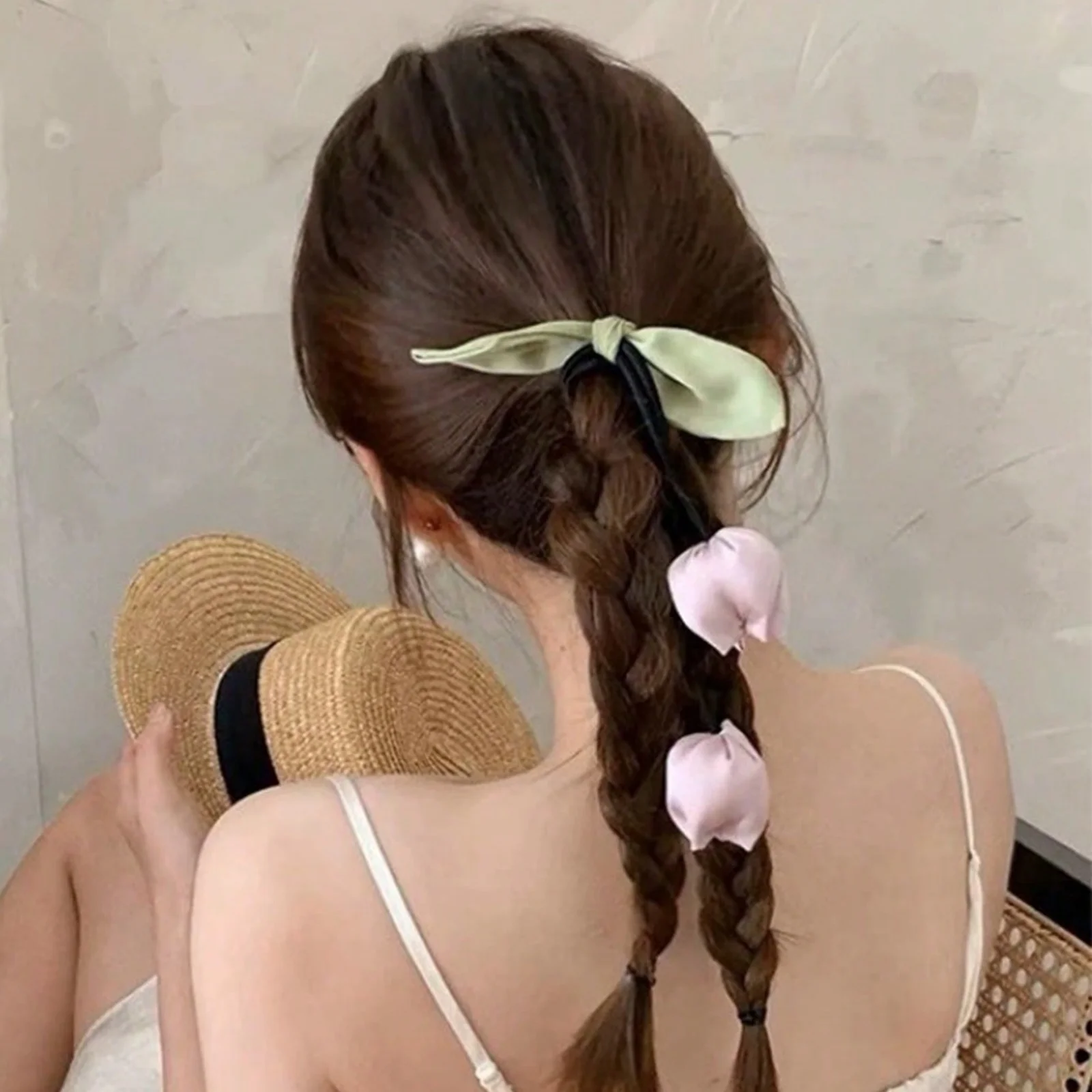 2/4PCS süße Schleife und Mini-Haargummis-Set, koreanischer Stil, eleganter Haarschmuck für geflochtene Frisuren, süße Haargummis