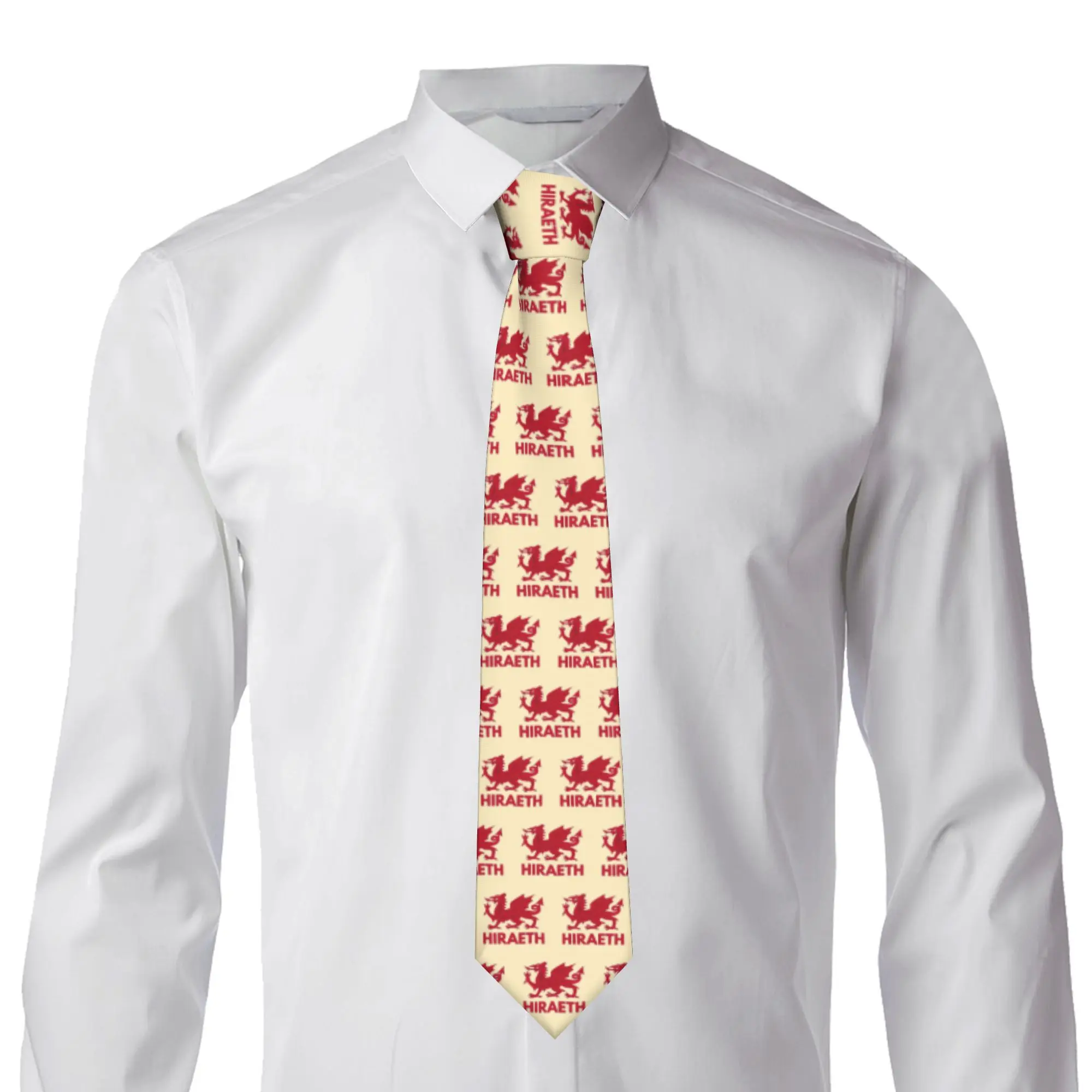 Fashion Hiraeth Wales Country Flag  Neck Tie Mens Silk  Necktie for Office Cravat
