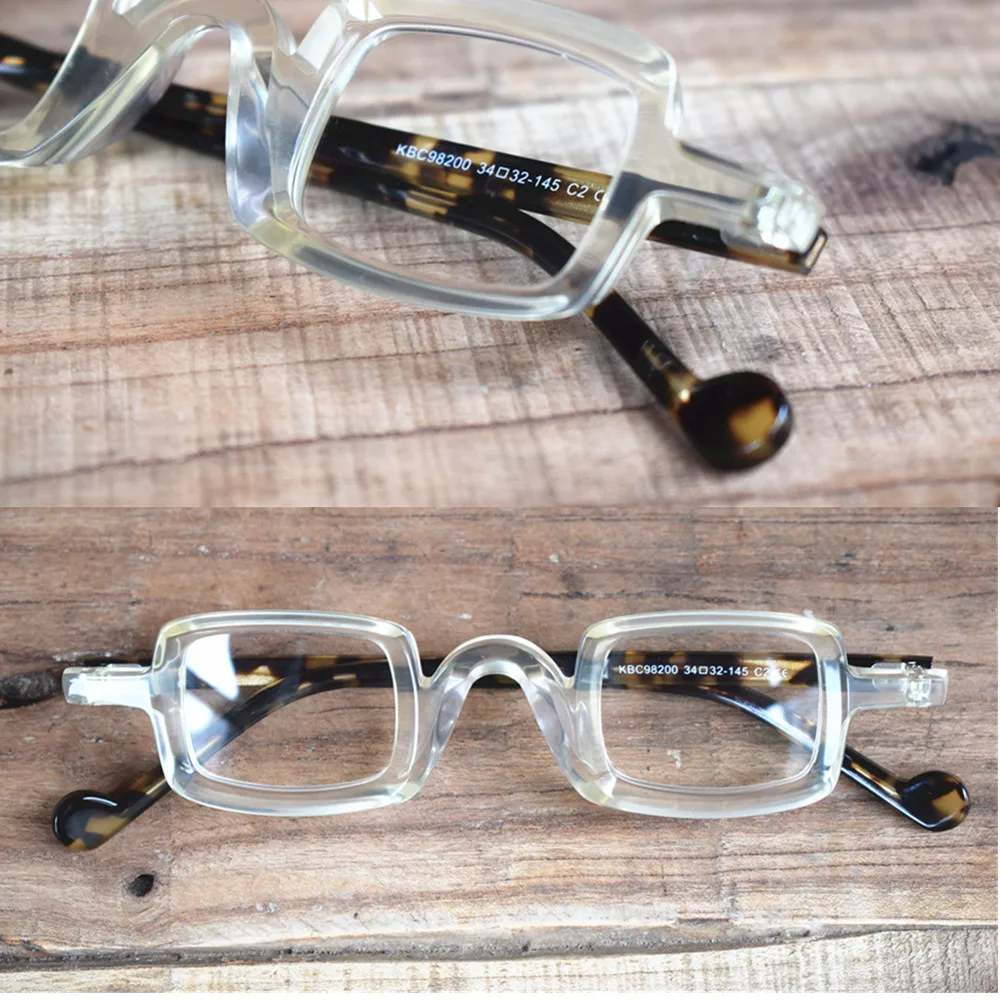 High Quality Retro Acetate Glasses Creative  Men Rectangle Women Prescription Eyeglasses Frame Miopia