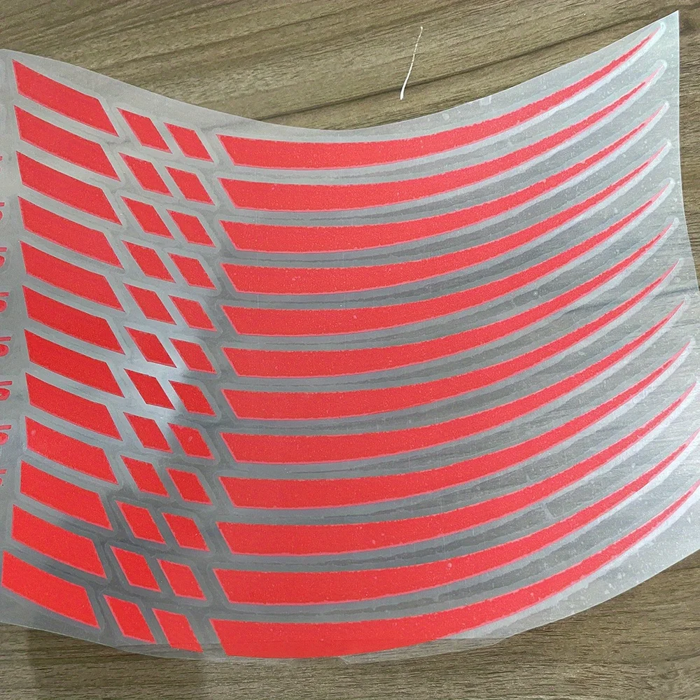 12pcs 18in Motorcycle Wheel Rim Motorcycle Hub Stickers Set Sport Stripe Decor Motocross Bike Wheels Stickers Waterproof Decals