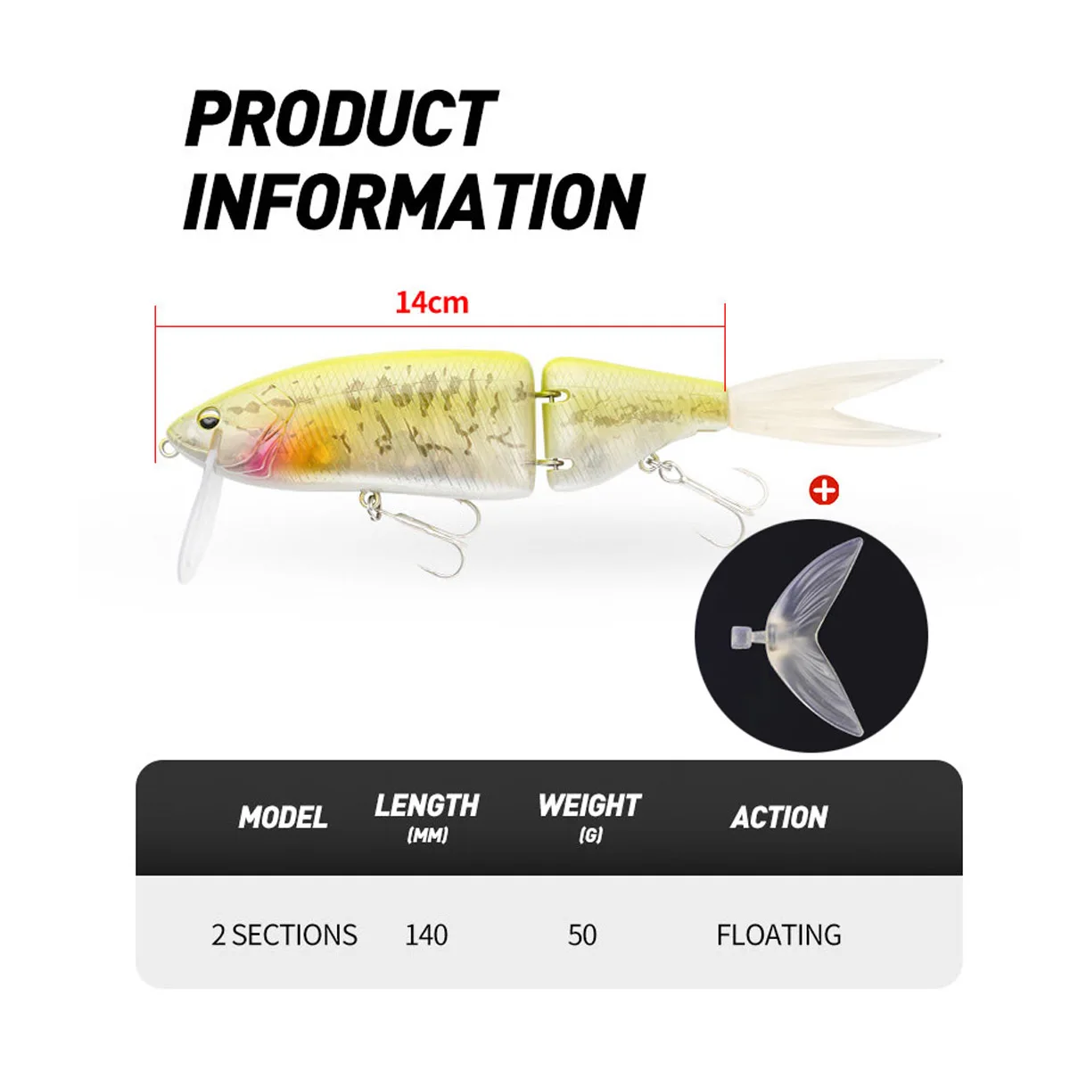14cm 50g Fishing lure Jointed fishing lure for big game Pike bass lure fishing bait Swimbait  fishing lure