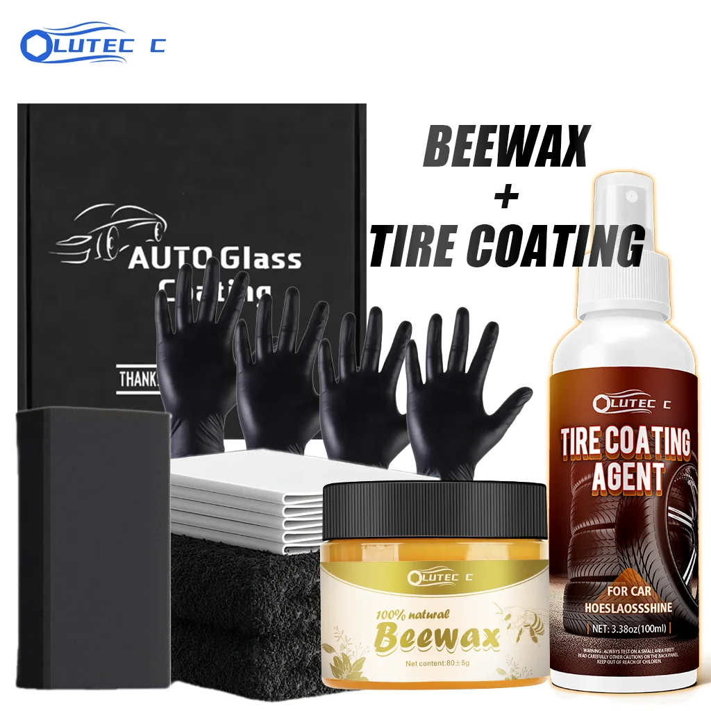 

80 г полировки из пчелиного воска + 100 мл спрей для блеска шин, пчелиный воск для дерева, глянцевый пластиковый резиновый восстановитель колес, покрытие для блеска автомобильных шин