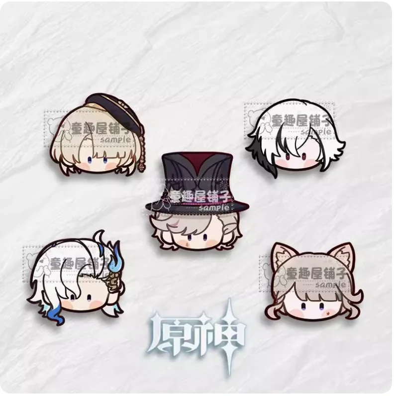 2024 Anime Genshin Impact Fontaine Character Brooch Q Version Lyney Lynette Neuvillette Balladeer Acrylic Badge Button Pendant