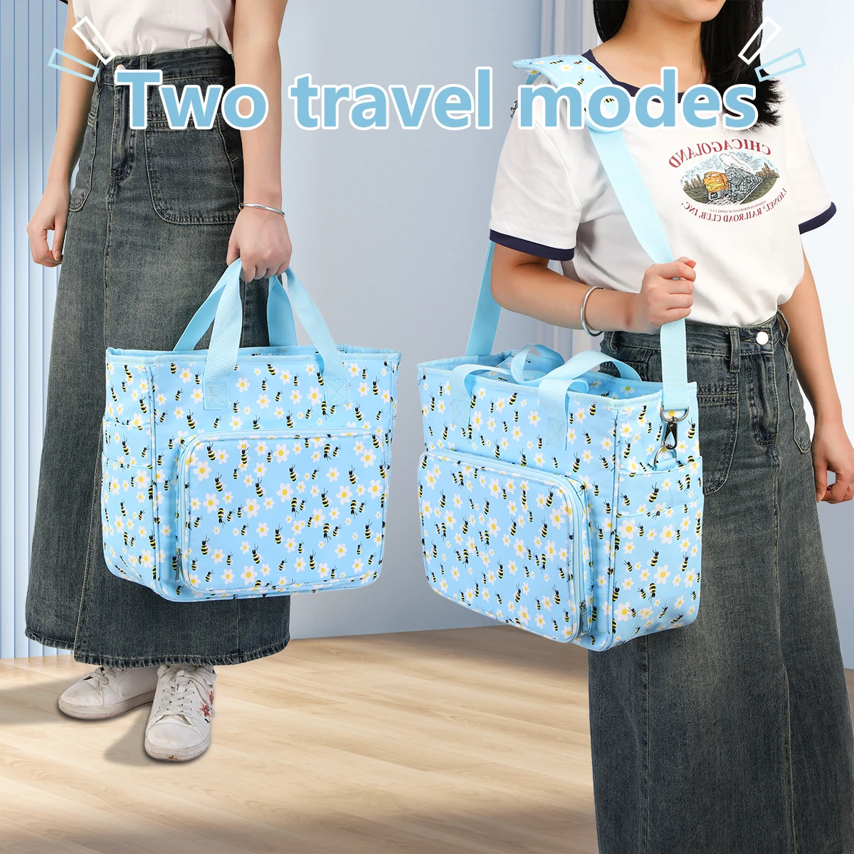 

KOKNIT Knitting Tote Bag Yarn Storage Bag Crochet Hooks and Sewing Accessories Storage Bag DIY Tote Bag Kit for Sewing Tools