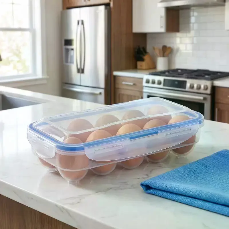 10 Grids Egg Storage Box Transparent Egg Tray Containers Kitchen Refrigerator Organizer Eggs Dispenser Fresh Preservation