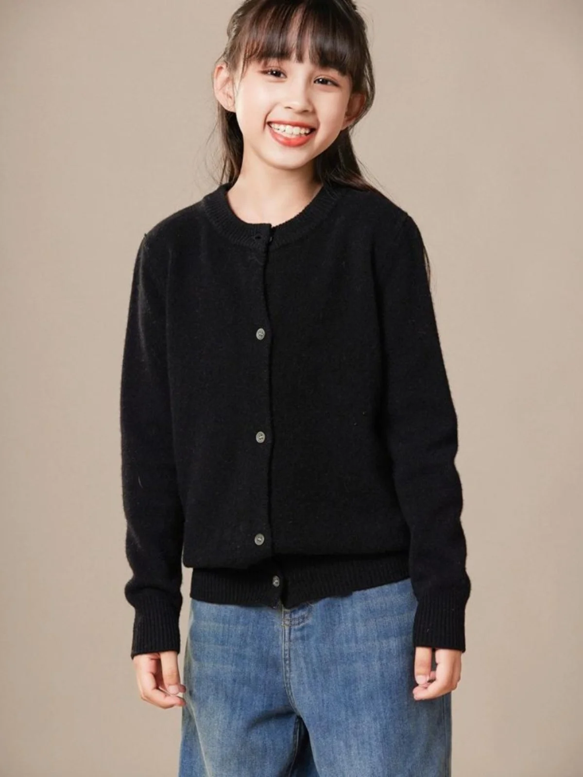 2026 Autumn Winter Knitted Sweater Cardigan Base Layer round Neck Men's Women's Pure Color Casual Style Long Sleeve Coat