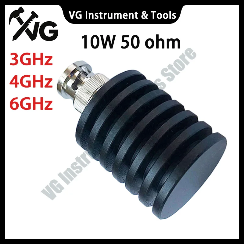 1 шт. 10 Вт DC-3 ГГц/4 ГГц/6 ГГц BNC штекерный разъем RF коаксиальный терминал фиктивная нагрузка 50 Ом никелированные радиочастотные аксессуары