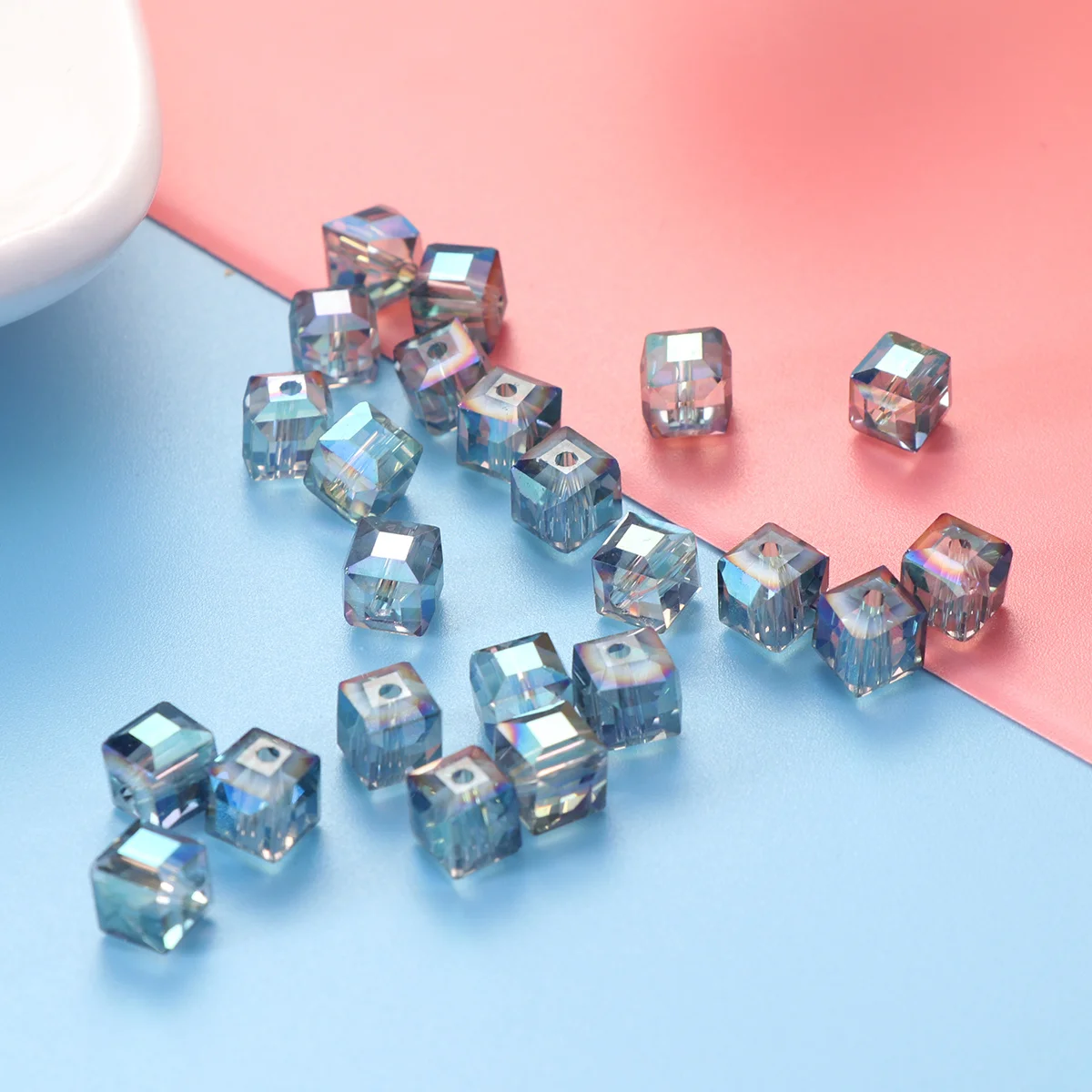 

50 PCS Loose Beads Jewelry Making Cube Spacers Diy Craft Crafting Supplies for Bracelet