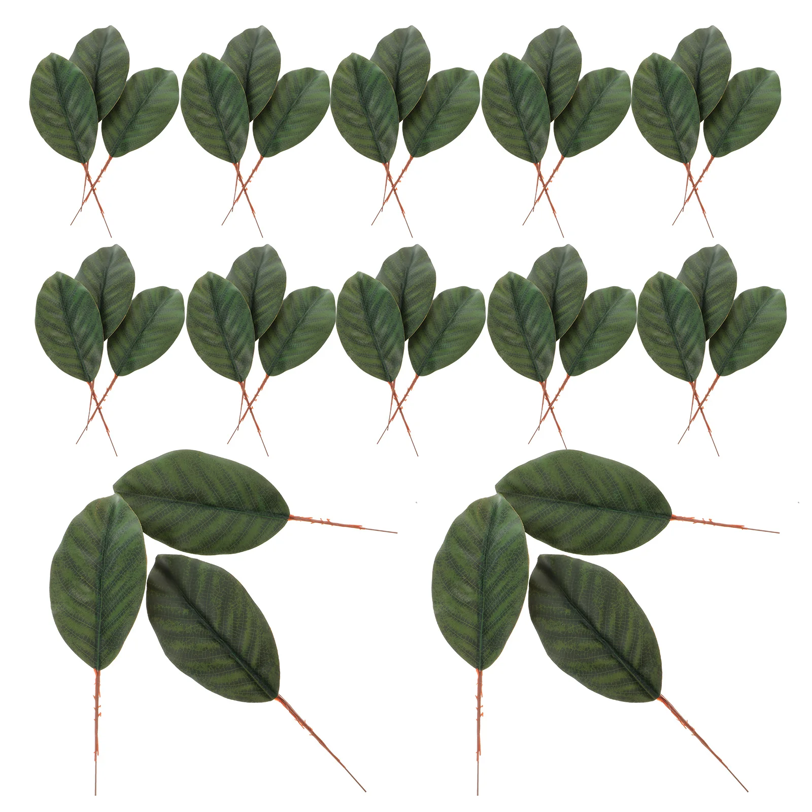 

30 Pcs Artificial Magnolia Leaves Fabric Faux Outdoor Plants Crafts Flower Arranging Silk Cloth Green Flowers