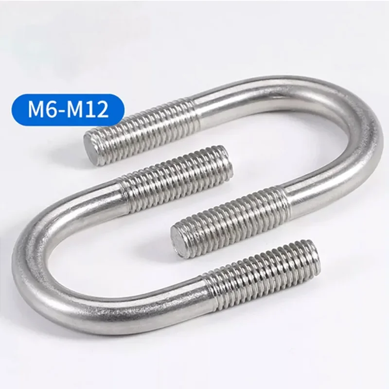 U Bolt M6 M8 M10 M12 Pipe Dia 14mm~328mm 304 Stainless Steel Screw Buckle Bolt U-shaped Pipe Clamp For Standard Pipe