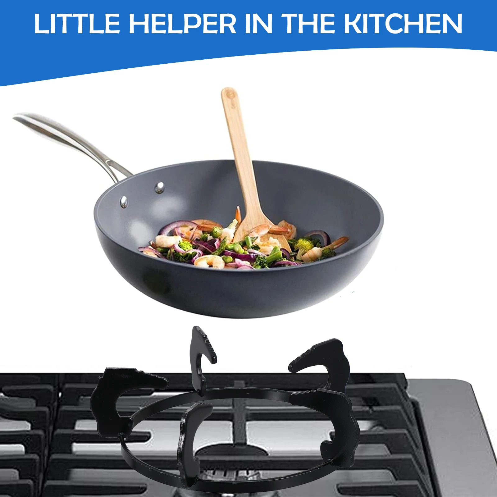 

2 PCS Stove Rack Gas Bracket Kitchen Accessories Five Claws Cookware Ring Pan Stand Cast Iron Pot Brackets Holder Household