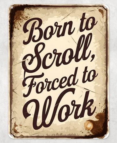 Funny Forced to Work Joke Metal Poster Wall Tin Sign Man Cave Shed Home Plaque --Tin Sign