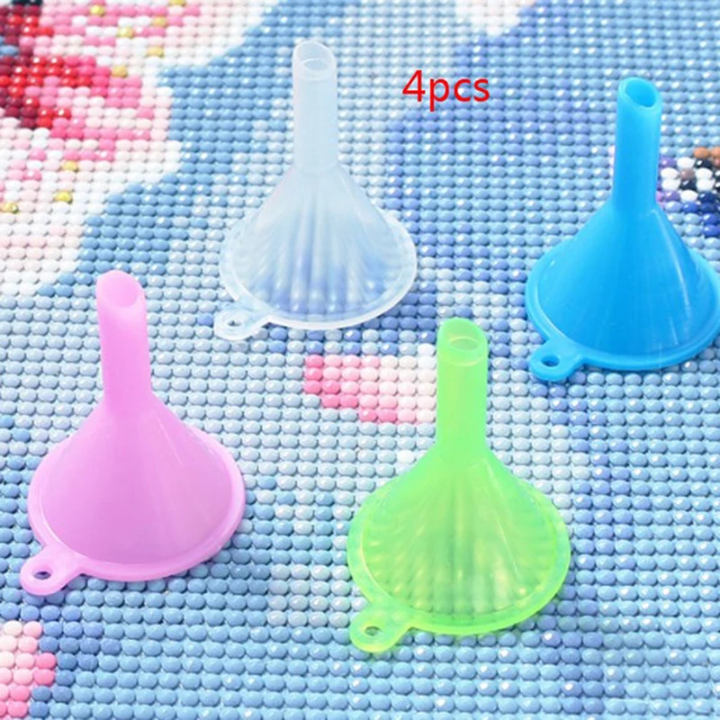 4Pcs Painting Accessories funnel Bead Container Diamond Embroidery New Home Kitchen Function Plastic Funnel Home Lab