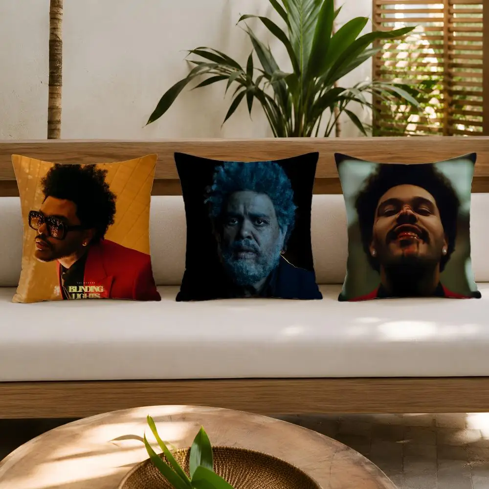 Singer Album T-The W-Weeknd Cushion Cover Double-Sided Plush Sofa Pillow Case Organic Breathable Invisible Zipper