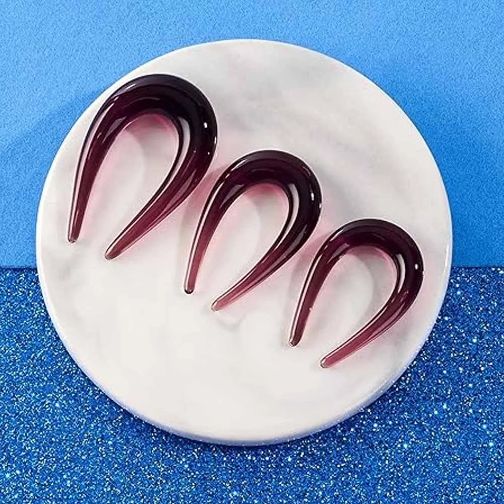 Hochwertiges U-förmiges Glas, 6/8/10 mm, Ohrtunnel-Ohrringe, Expander, Körperpiercing, Körperschmuck, 2 Stück – Detail 4
