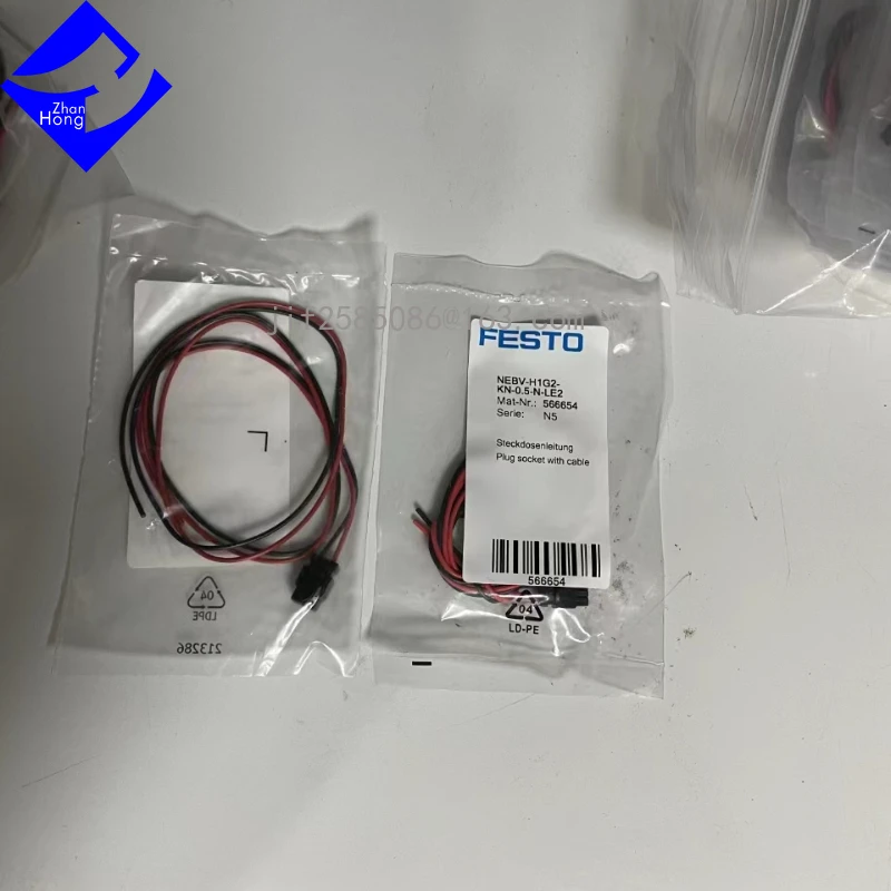 FESTO-soquete de plugue genuíno com cabo, NEBV-H1G2-KN-0.5-N-LE2, disponível em todas as séries, original 566654, 50PC, preço Negociável