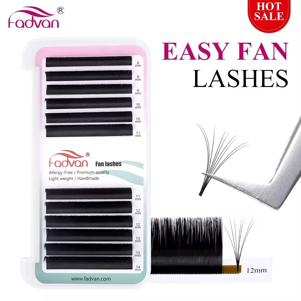 Fadvan Easy Fan Lashes Extension DIY Russia Volume Faux Mink 1-sekundowe kwitnące przedłużanie rzęs Gęste automatyczne lashy do makijażu