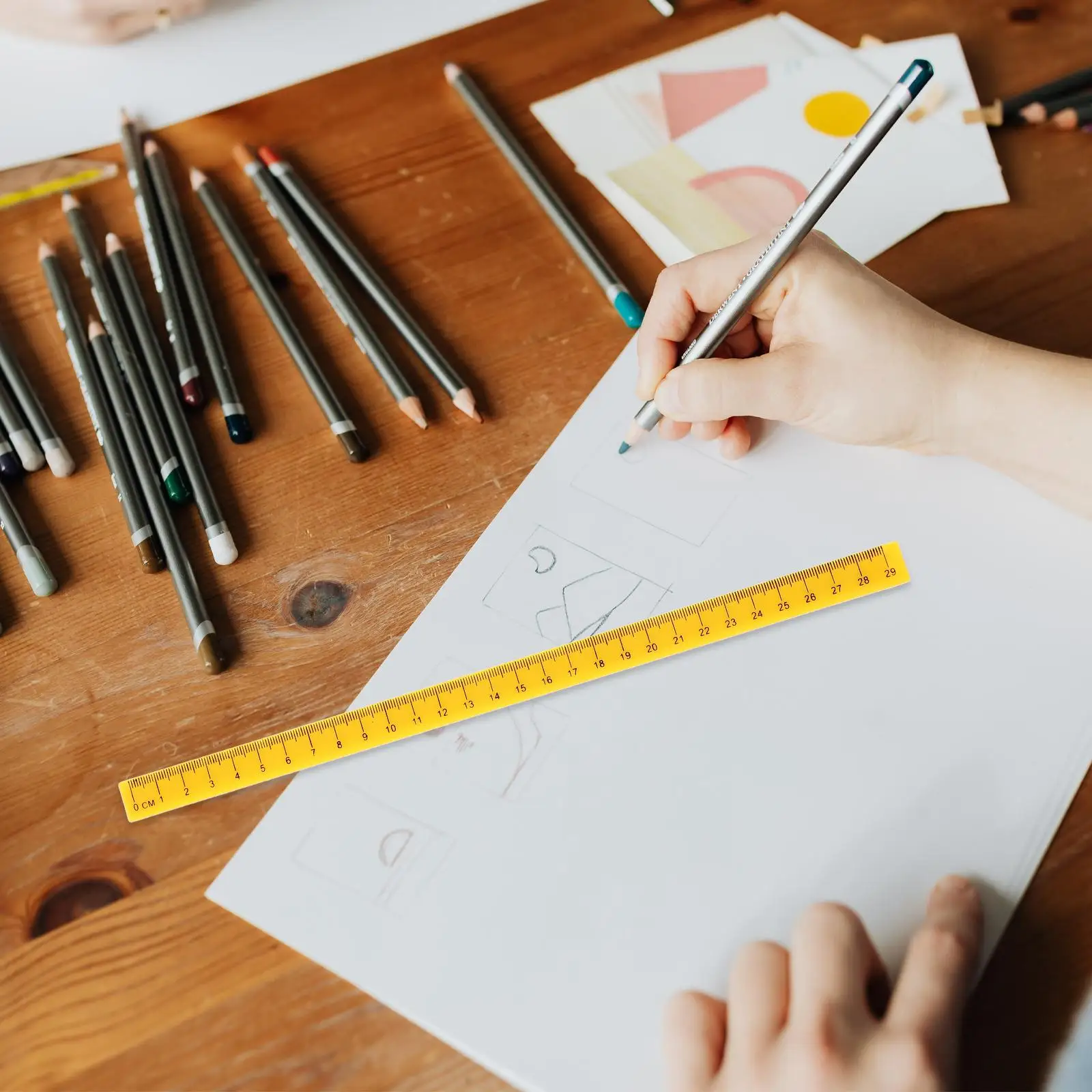 5 Pcs Rulers 29cm Plastic Office Ruler Colorful Assorted Children Drawing Ruler Measuring Tools Students Artists