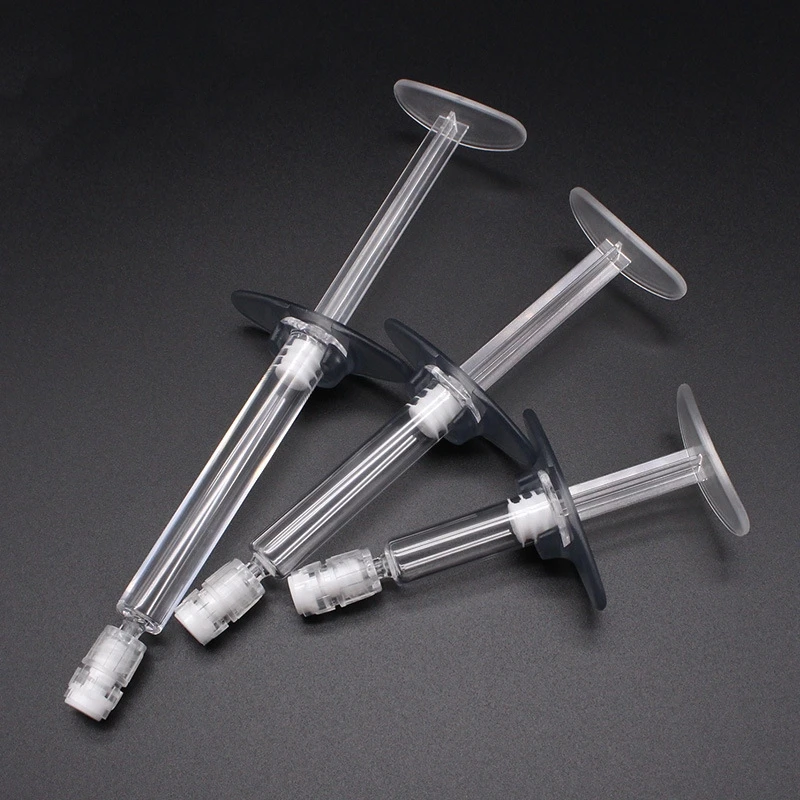 50pcs 1ml 2ml 3ml Empty Grey Cosmetic Syringe Airless Bottle Aircraft Wing Injection Cosmetic Essential Oil Water Storage Needle