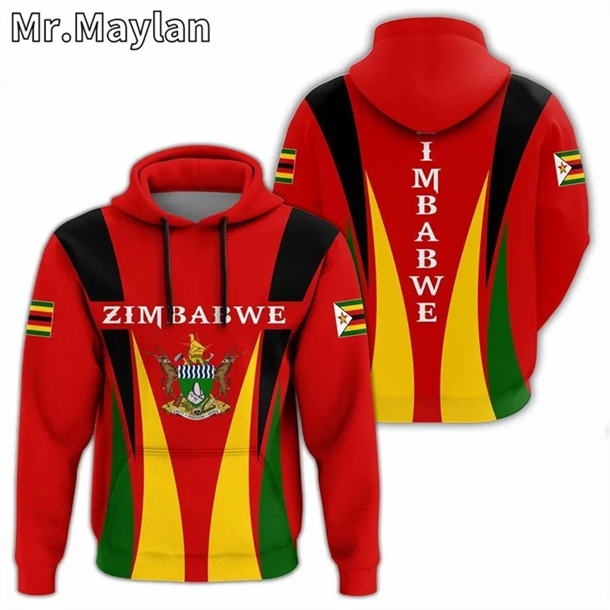 AFRICAN HOODIE Country ZIMBABWE Flag 3D Printed Unisex Hoodies Men/Women Streetwear Zip Pullover Casual Jacket Tracksuits JK-134