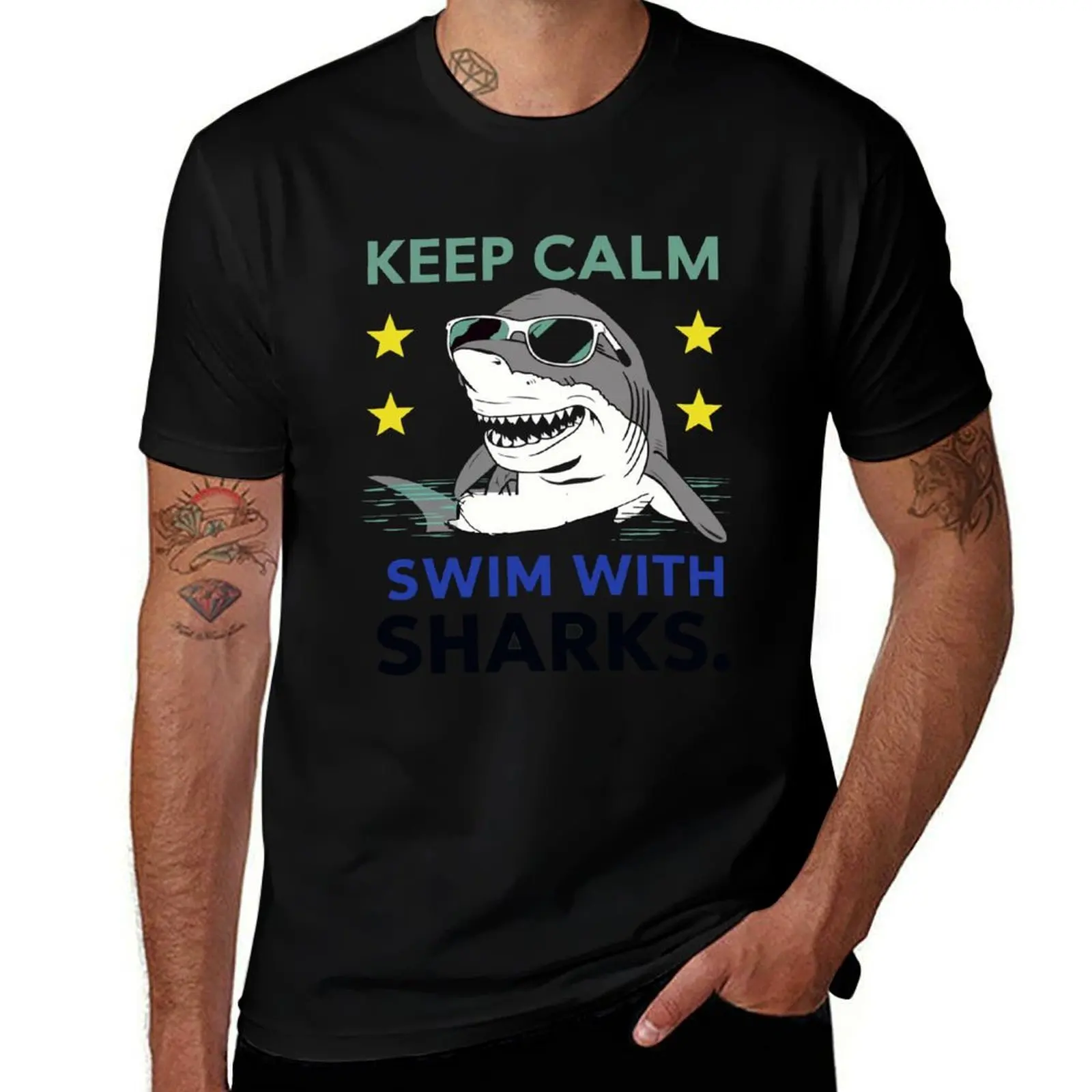 shark T-Shirt High Elasticity Sports Tee Shirt