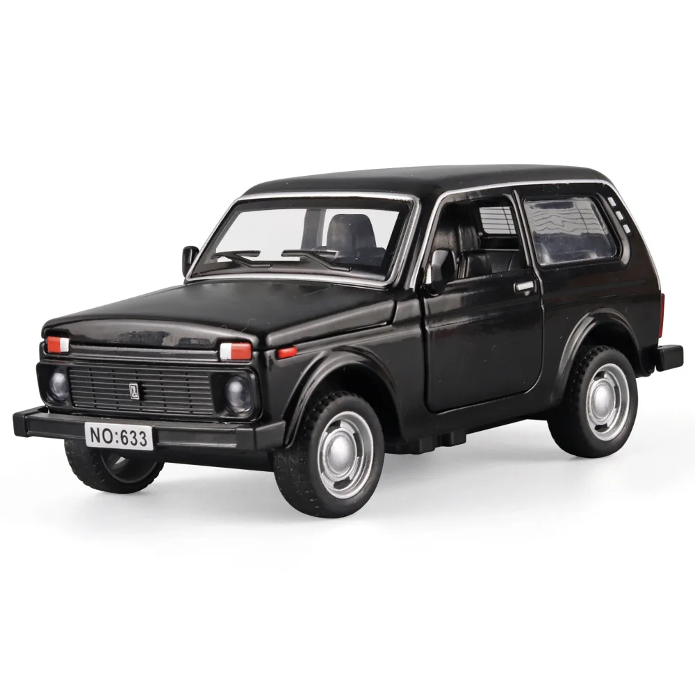 1:32 LADA NIVA JEEP High Simulation Diecast Metal Alloy Model car Sound Light Pull Back Collection Kids Toy Gifts A696