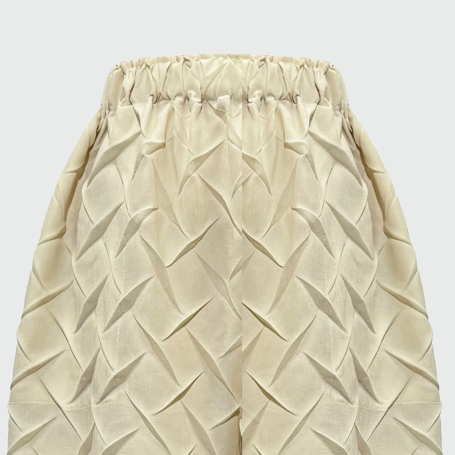 Miyake Pleated Summer High-end Pleated Trousers 2025 New Plaid Pressed Pleated Hundred Casual Elastic Waist Nine-minute Trousers