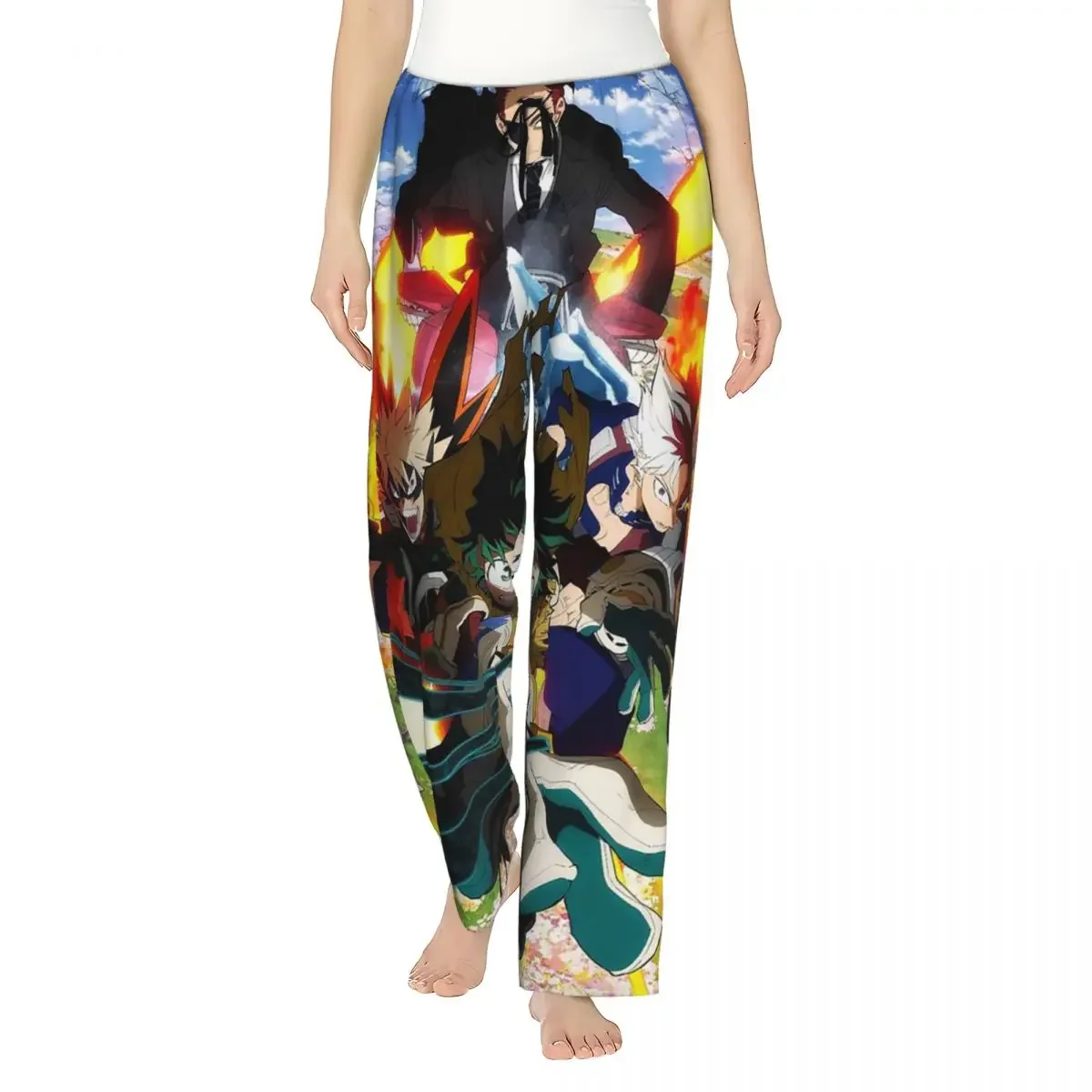 

Женские пижамные брюки Custom My Hero Academia с карманами для дома и сна