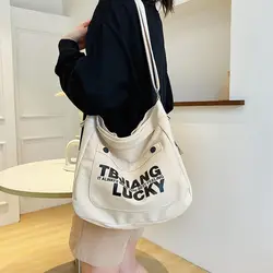 Solid Color Nylon ​Messenger Bag Hobos Bags Casual White Shoulder Bag Black Large Capacity Tote Bags Woman