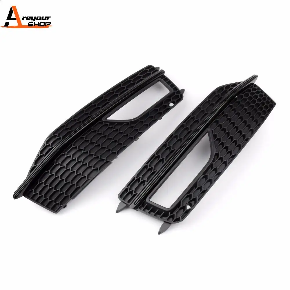 Areyourshop for Audi A4 S-line S4 2013 2014 2015 1Pair Bumper Fog Light Lamp Cover Grille Grill 8K0807682M 8K0807681L Car Parts